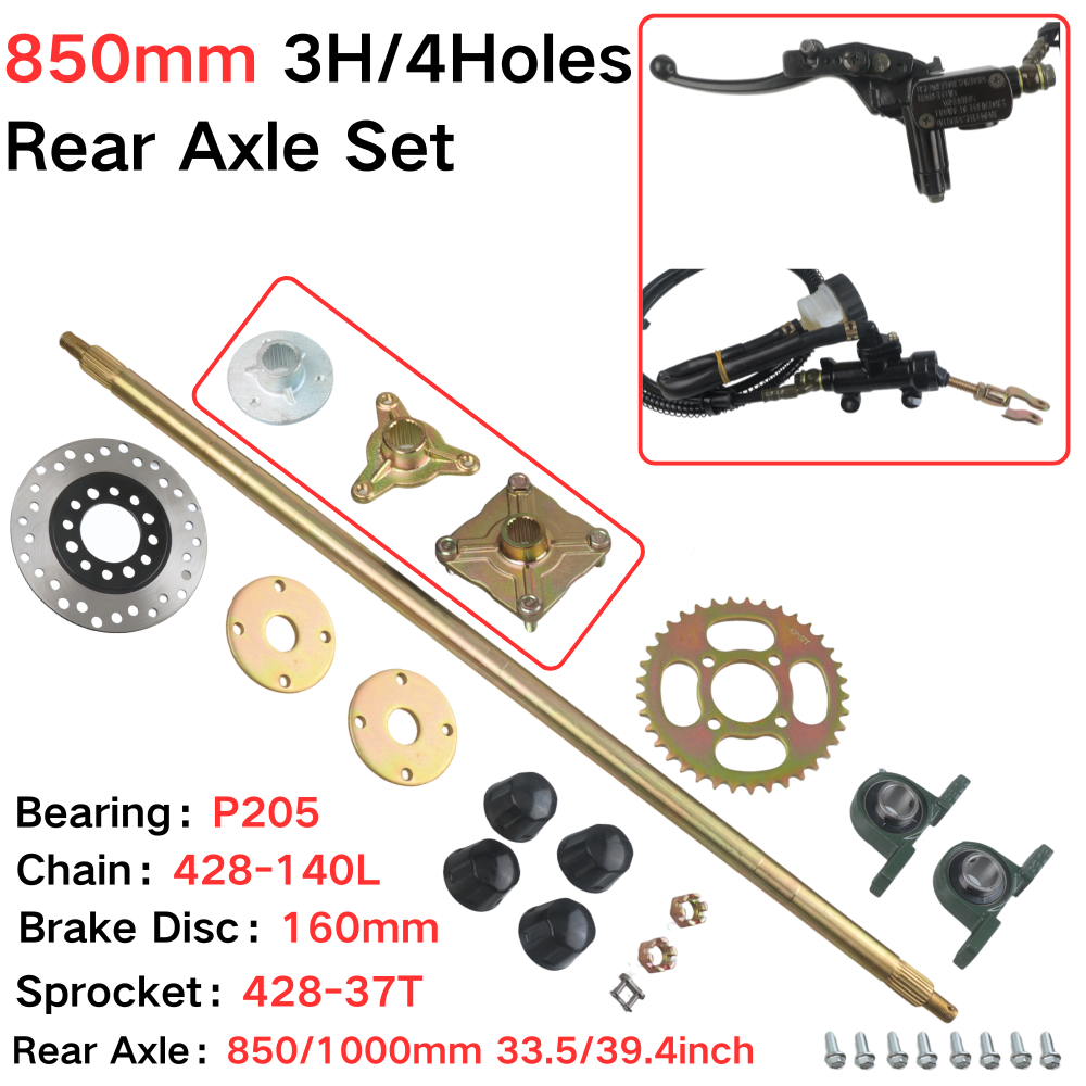 Sprocket Chain - Ensemble complet d'essieu arrière de 850