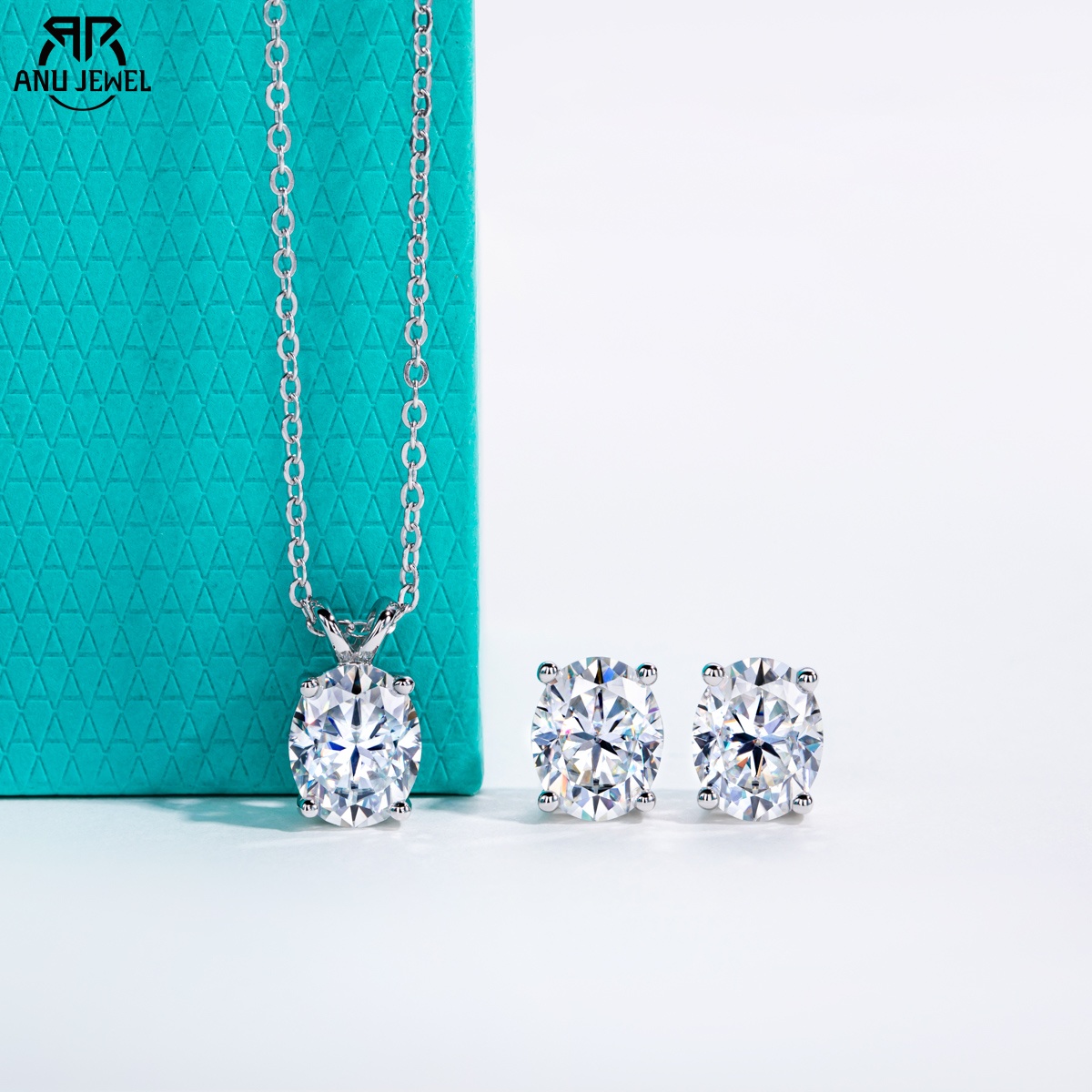 Ansi Chain - AnuJewel – collier ovale Moissanite 2-5ct,