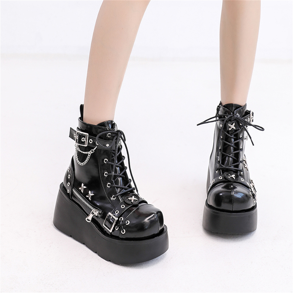 Bottines gothiques à plateform - Motorcycle Chain avis et prix